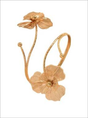 Floral Arm Cuff Bracelet Gold Upper Arm Bangles Jewelry for Women